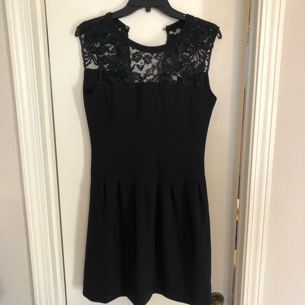 H&M black lace and pleated dress size 8